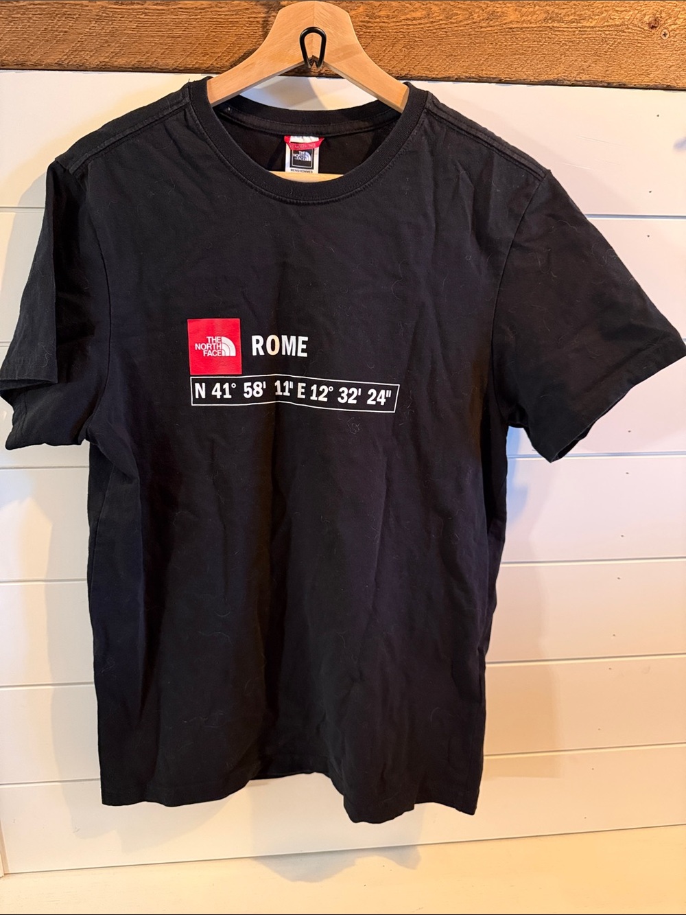 The North Face Black Rome Coordinates Graphic Tee with Red Logo